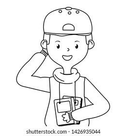 Boy cartoon of school design