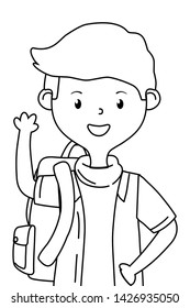 Boy cartoon of school design