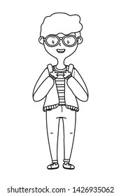 Boy cartoon of school design