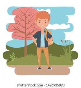 Boy cartoon of school design