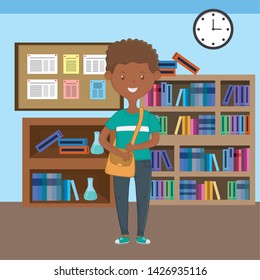 Boy cartoon of school design