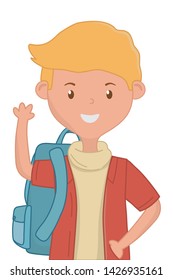 Boy cartoon of school design