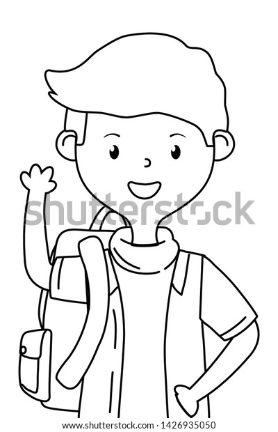 Boy Cartoon School Design Stock Vector (Royalty Free) 1426935050 ...