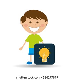 boy cartoon school idea icon design vector illustration eps 10