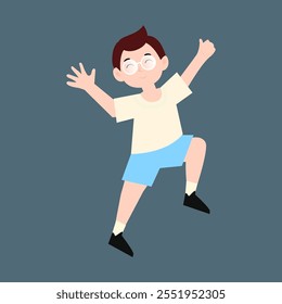 boy cartoon school isolated on white background