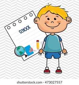 boy cartoon school student icon vector illustration design