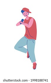 Junge Cartoon Singen, Mensch Menschen
