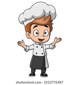 Boy cartoon wearing costume chef