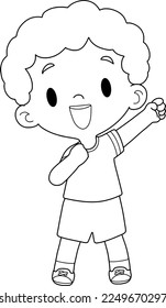Boy cartoon.coloring book.vector illustration isolated on white background.