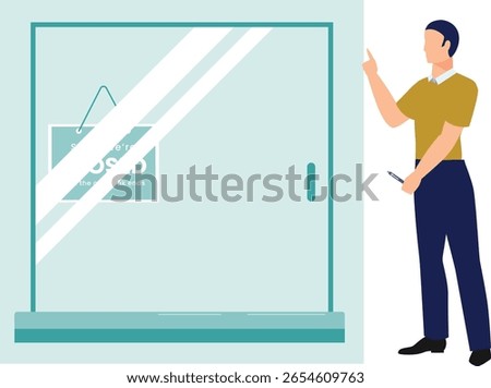 A boy cautiously introduces a closed door, hinting at mystery and curiosity. His hand rests on the doorknob, evoking anticipation and the allure of the unknown.