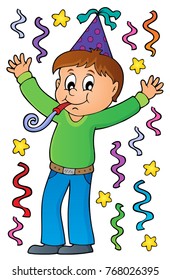 Boy celebrating theme image 1 - eps10 vector illustration.