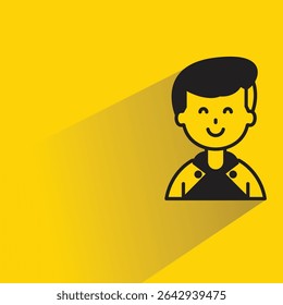 boy character avatar with shadow on yellow background