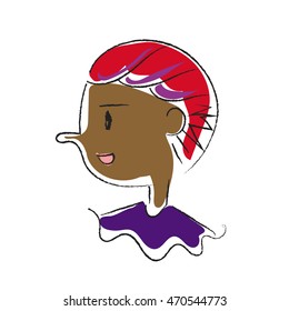 Boy character design in doodle cute minimal style with black outline on white background