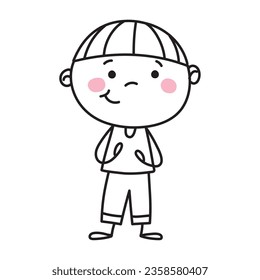 boy character doodle icon isolated design