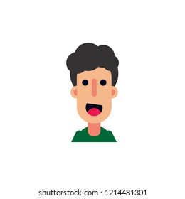 Boy character, face, avatar, human character, smile vector