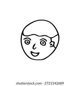 boy character head isolated drawing