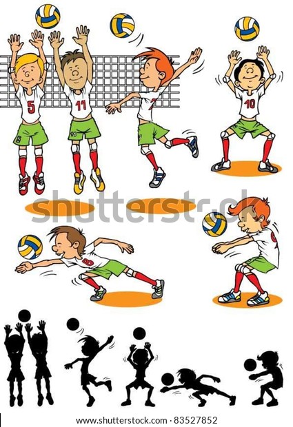 Boy Character Playing Volleyball Stock Vector (Royalty Free) 83527852