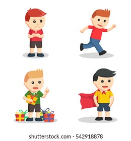 boy character set illustration design