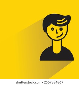 boy character with shadow on yellow background