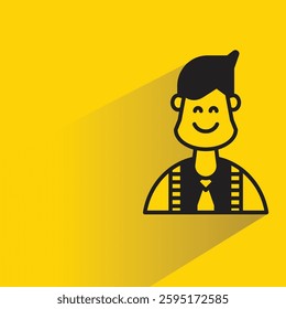 boy character with shadow on yellow background