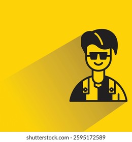 boy character with shadow on yellow background