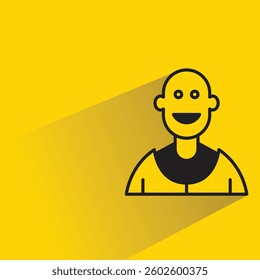 boy character with shadow on yellow background