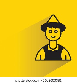 boy character with shadow on yellow background