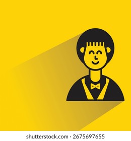 boy character with shadow on yellow background