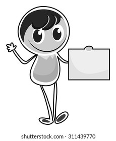 Carácter de niño parado solo ilustración