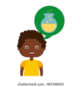 boy character student with school supplies vector illustration design