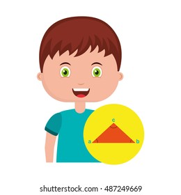 boy character student with school supplies vector illustration design