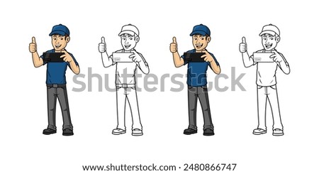 Boy Character Taking Selfie Cartoon Character Design Illustration vector eps format suitable for your design needs logo illustration animation etc
