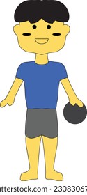 Carácter de chico para tu icono. Niños de pie. Ilustración de diseño de Vector plano
