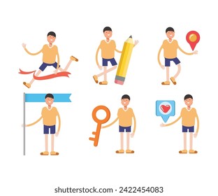 boy characters set vector illustration