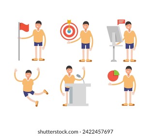 boy characters set vector illustration