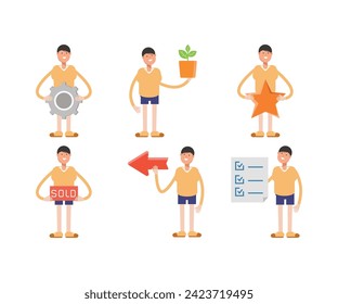 boy characters set vector illustration