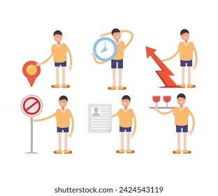 boy characters set vector illustration