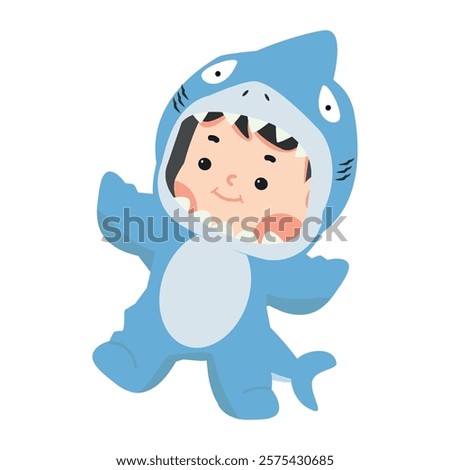 Boy characters in shark costume,