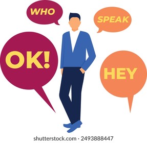 El chico está charlando con un idioma diferente