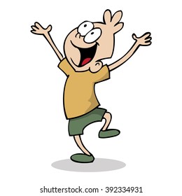Boy cheering