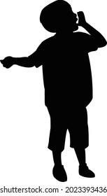 Boy Cheering Body Silhouette Vector Stock Vector (Royalty Free ...