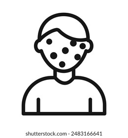 Boy chicken pox icon Black line art vector