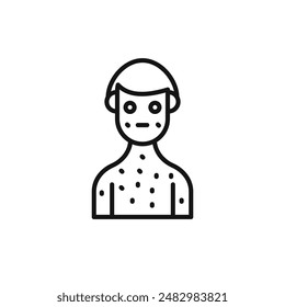 Boy chicken pox icon logo sign vector outline