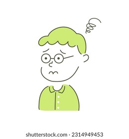 boy, child, kid, anxiety, worry, uneasy, anxious, feel nervous, concern, vector, illustration