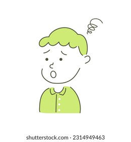 boy, child, kid, anxiety, worry, uneasy, anxious, feel nervous, concern, vector, illustration