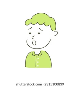 boy, child, kid, sad, anxiety, worry, uneasy, anxious, feel nervous, concern, vector, illustration