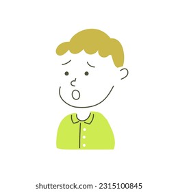 boy, child, kid, sad, anxiety, worry, uneasy, anxious, feel nervous, concern, vector, illustration