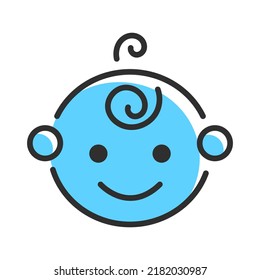 Boy child line icon. Vector illustration