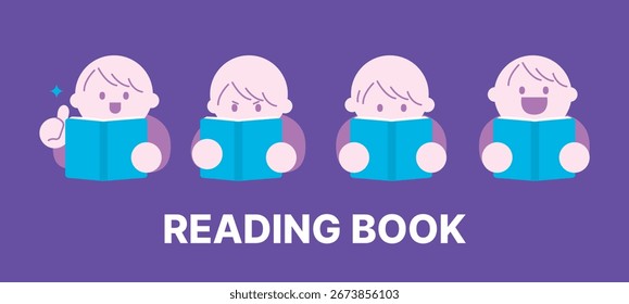 boy child reading book focus 