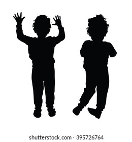 boy child silhouette illustration in black color